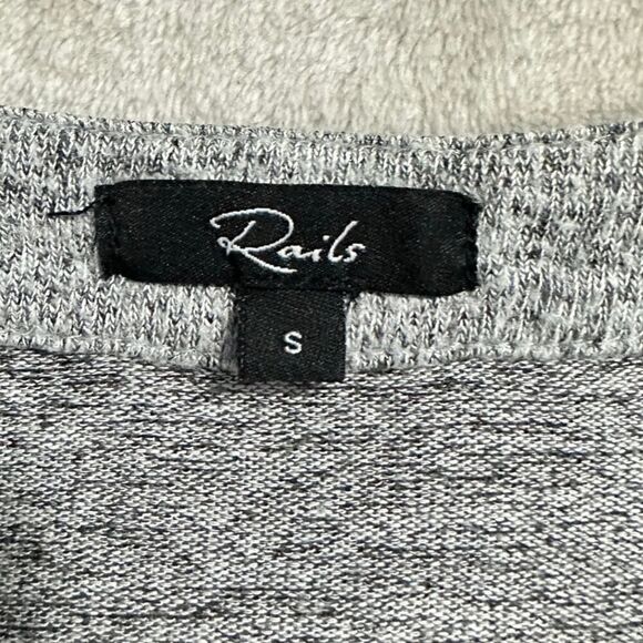 Rails‎ Leigh Pullover Sweater Women's Small Gray Long Sleeve Lace Up Front - Picture 6 of 10